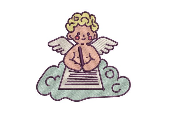 Cupid Writing Letter, Valentine Embroidery Review
