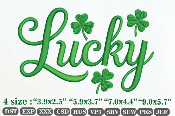 Lucky Embroidery Design for Boutique Sweatshirts