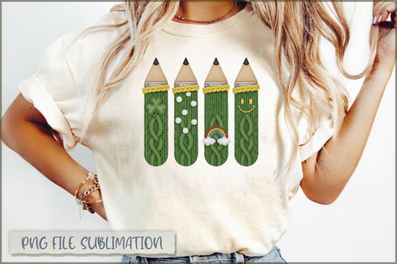 Pencil Set St. Patricks Embroidery PNG Review