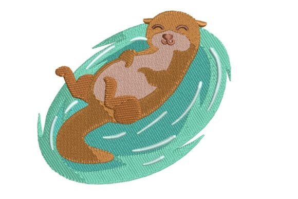 Playful Otter Embroidery Design Review