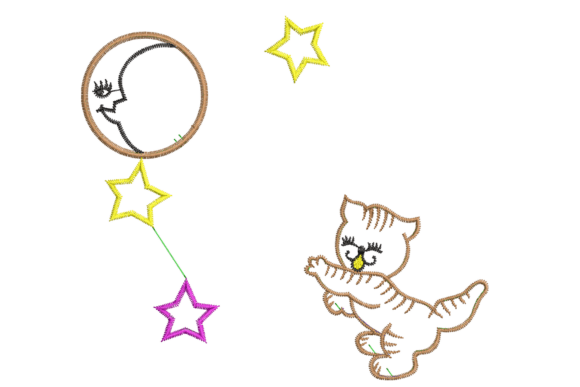Review: Moon, Stars and Cute Cat Embroidery